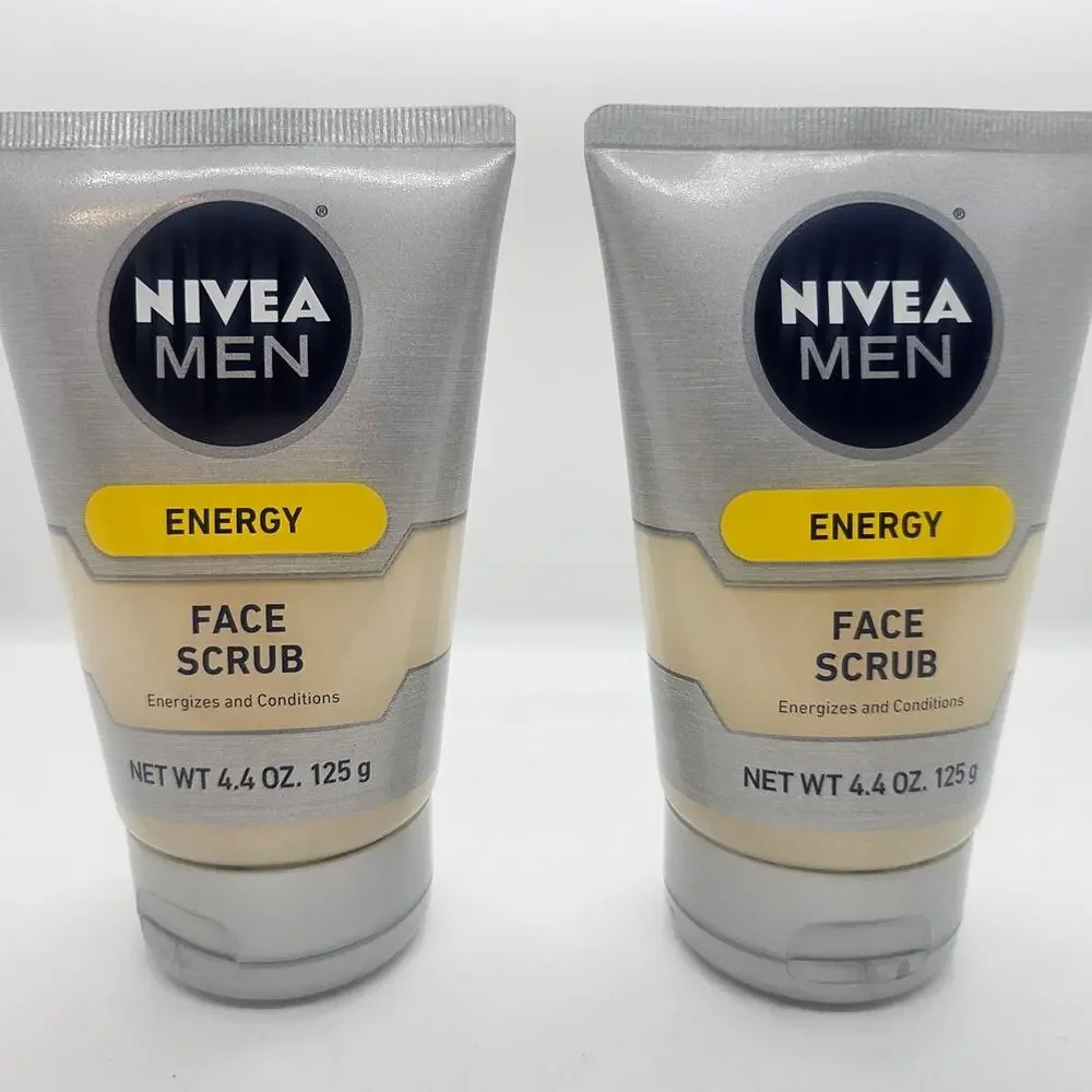 2 Pack Nivea Men Energy Face Scrub 4.4 oz Pre Shave Energizes Conditions NEW
